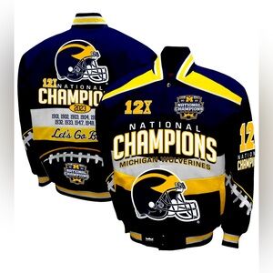 Men’s S-3X | Michigan Wolverines Franchise Club Cotton Twill Full-Snap Jacket